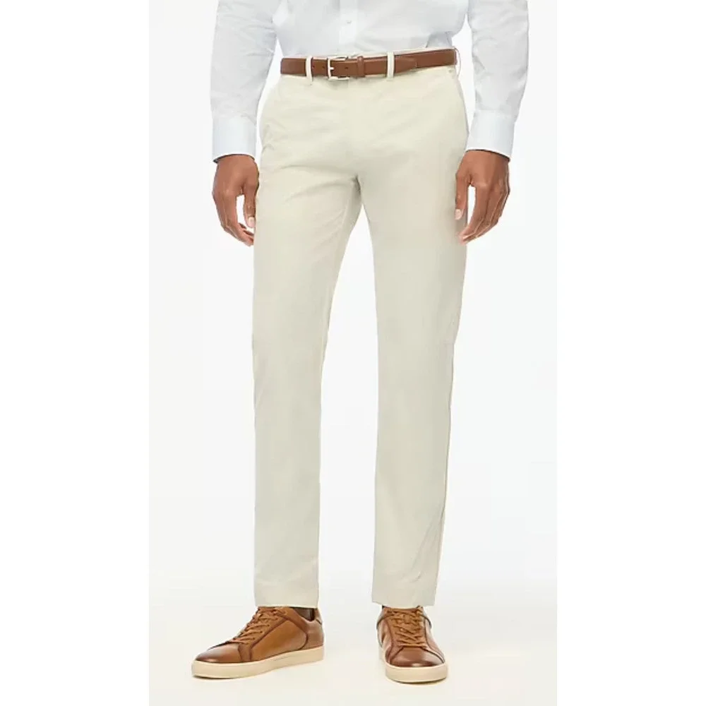 J. Crew Flex Slim Tech Pant Stone Khaki Beige Men's Size W35 L32 Casual Dress